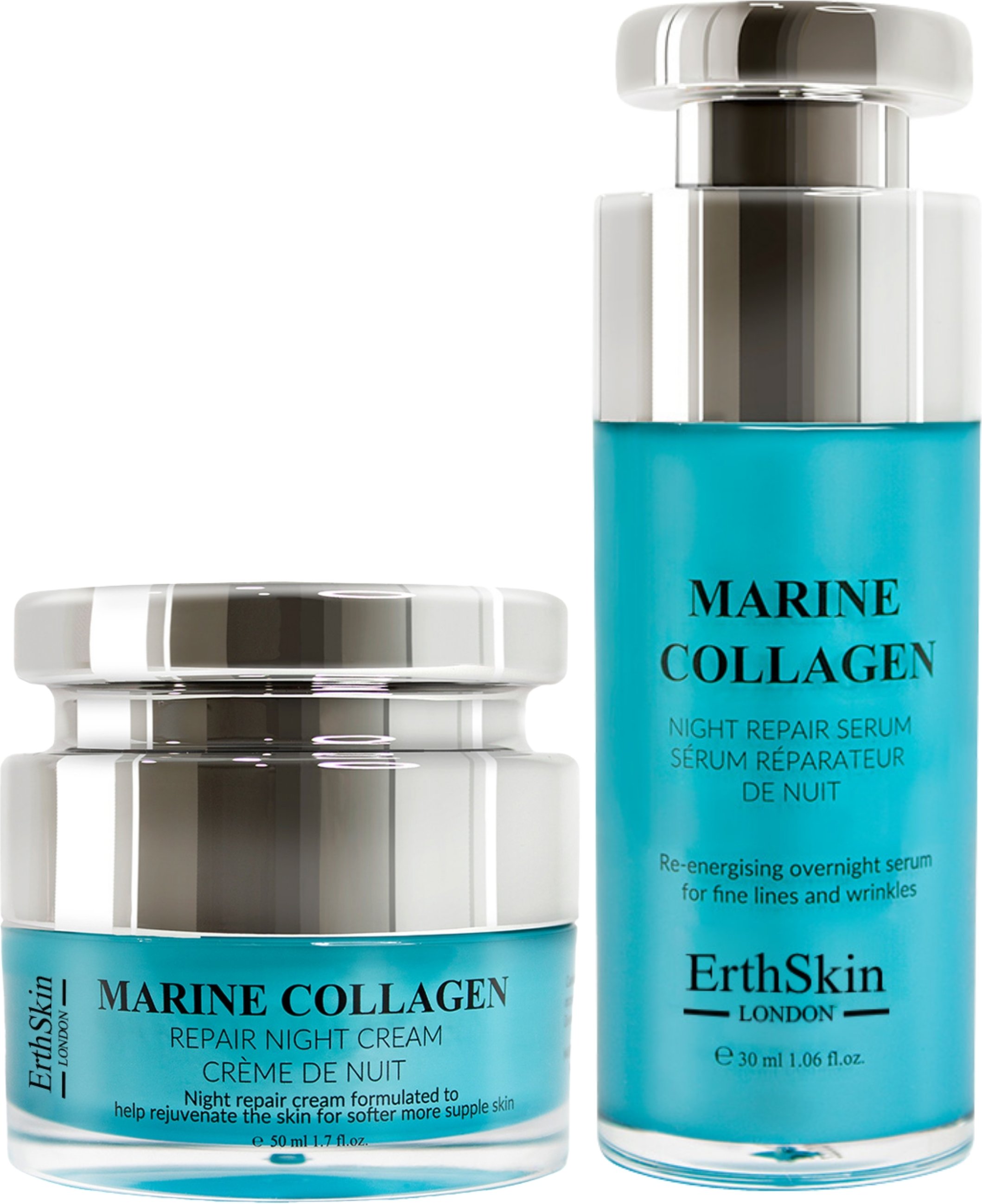 Marine Kollagen Nachtcreme 50ml + Marine Kollagen Nacht Reparaturserum 30ml