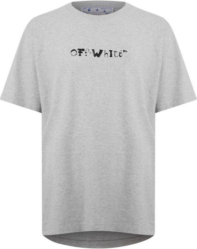 Off-White Faces Over Logo Over Skate Fit Graues T-Shirt