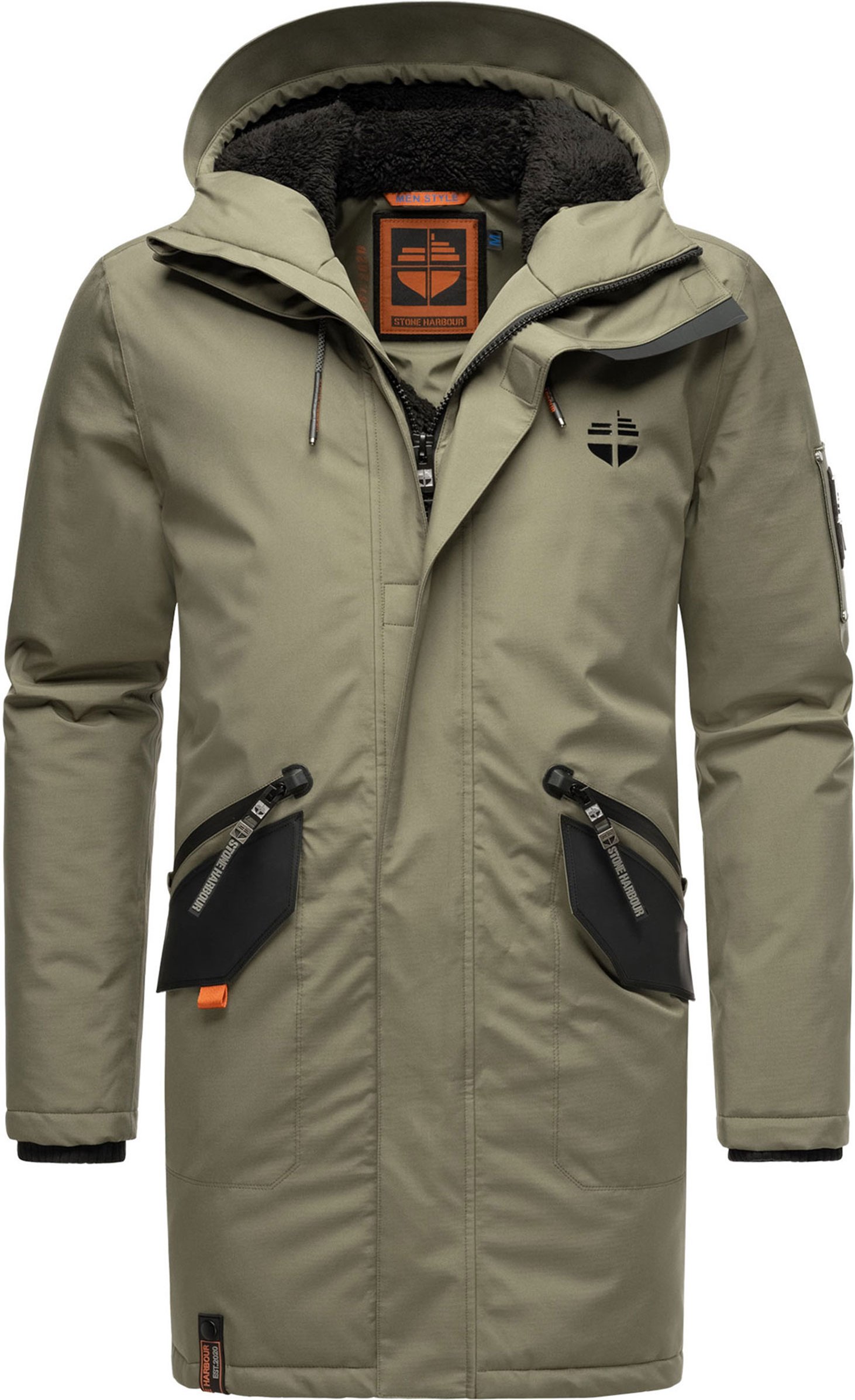 Stone Harbour Herren Winterjacke Ragaan mit Teddyfell & Kapuze