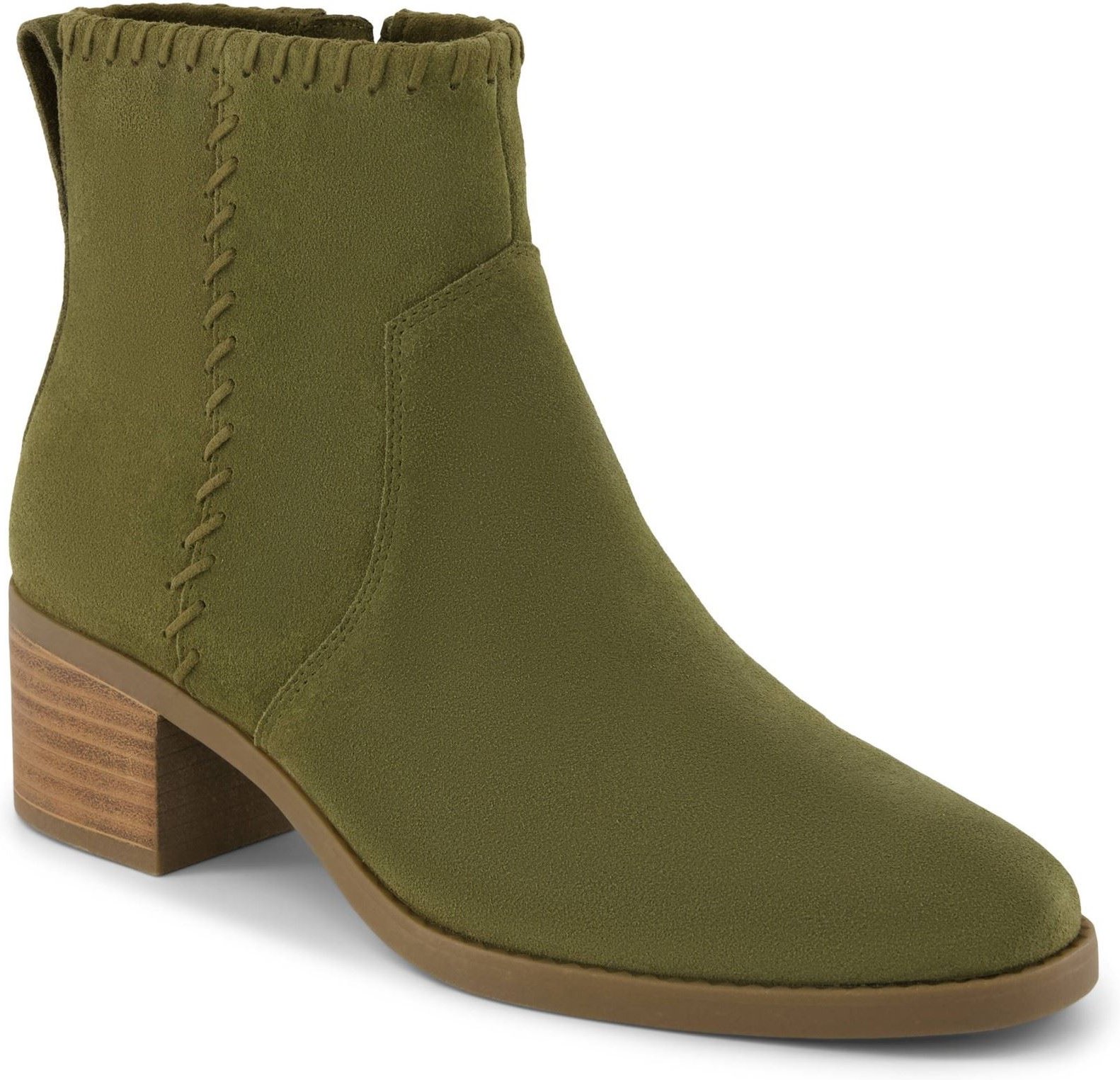 TOMS Delilah Absatz-Suede Damen Khaki Absatz-Stiefeletten