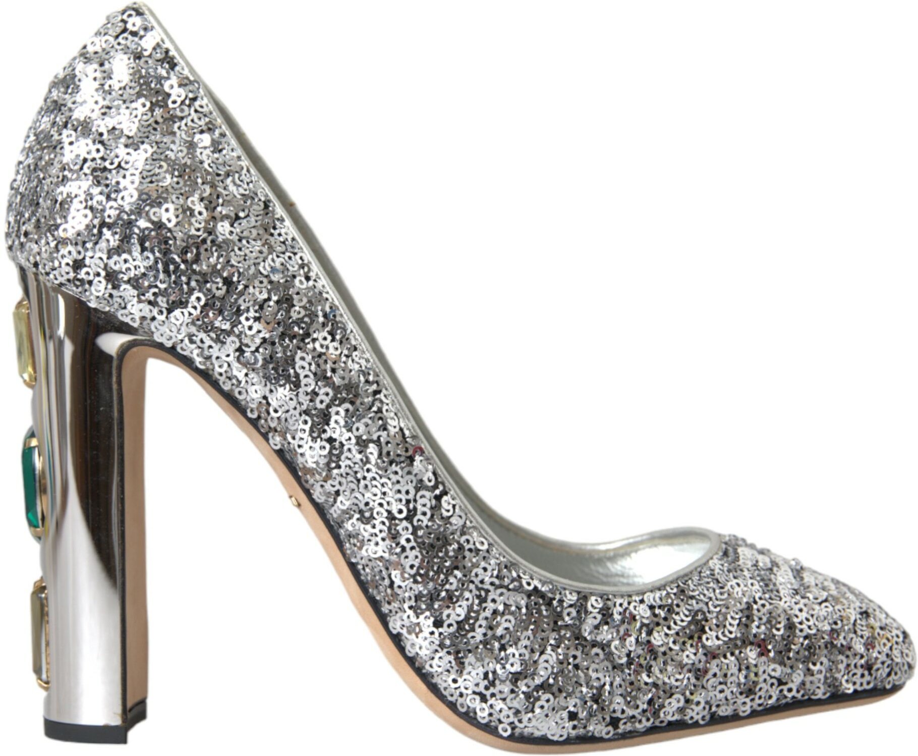 Pailletten-Pumps mit Schmuckdetail