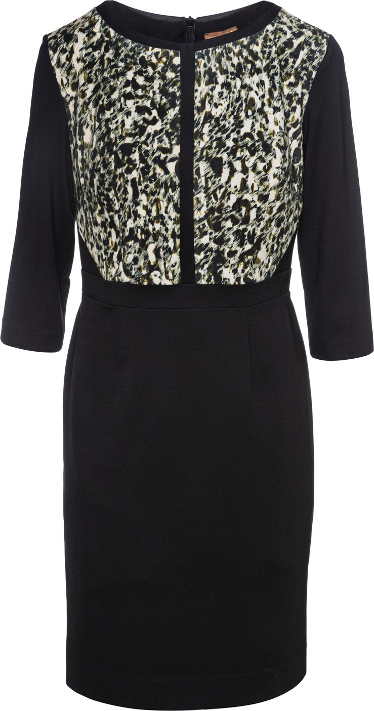Gerades Kleid mit Tierprint-Detail