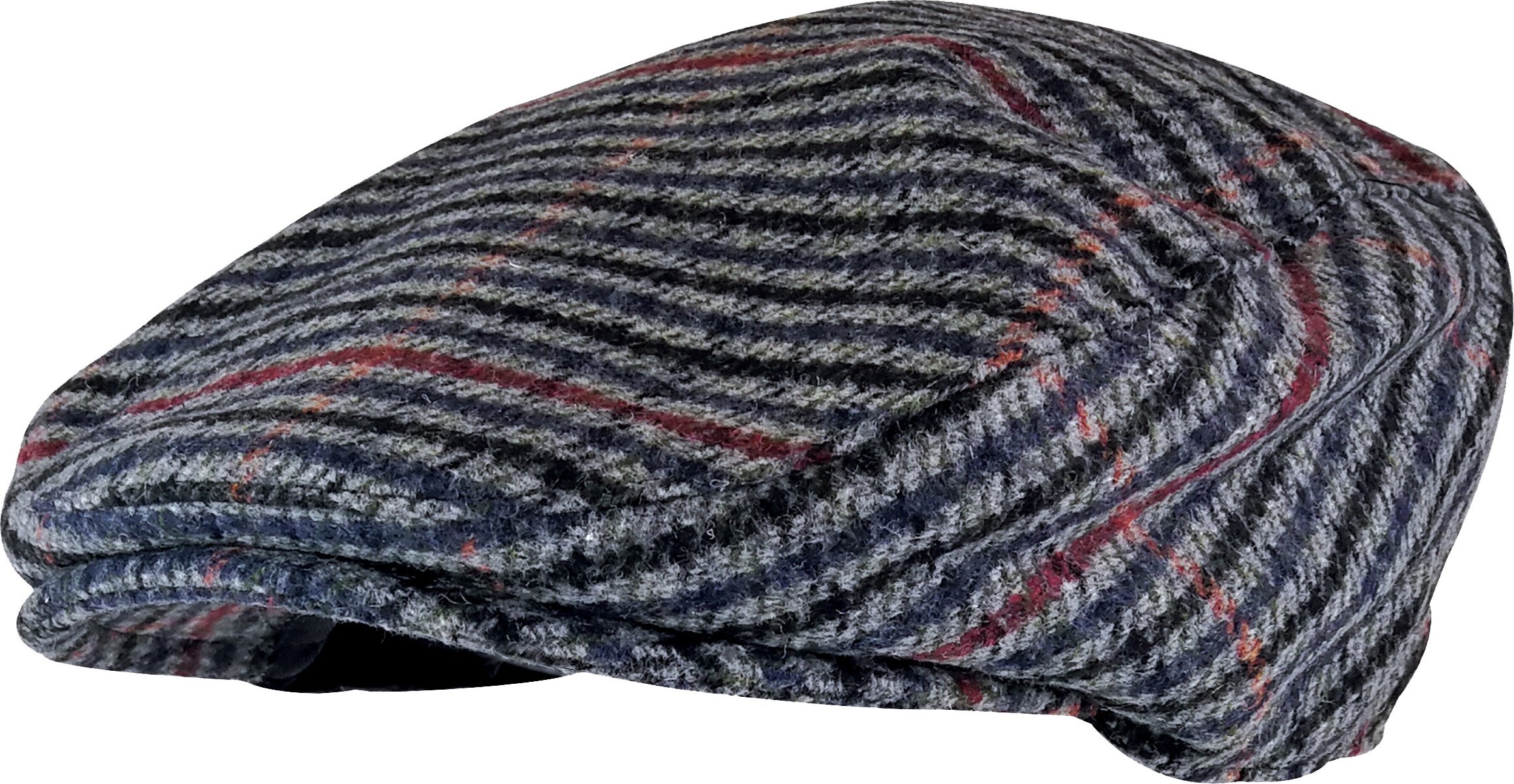 Herren traditionell überprüft Tweed flache Kappe | Socke Snob | Newsboy Style - GL228 Marineblau