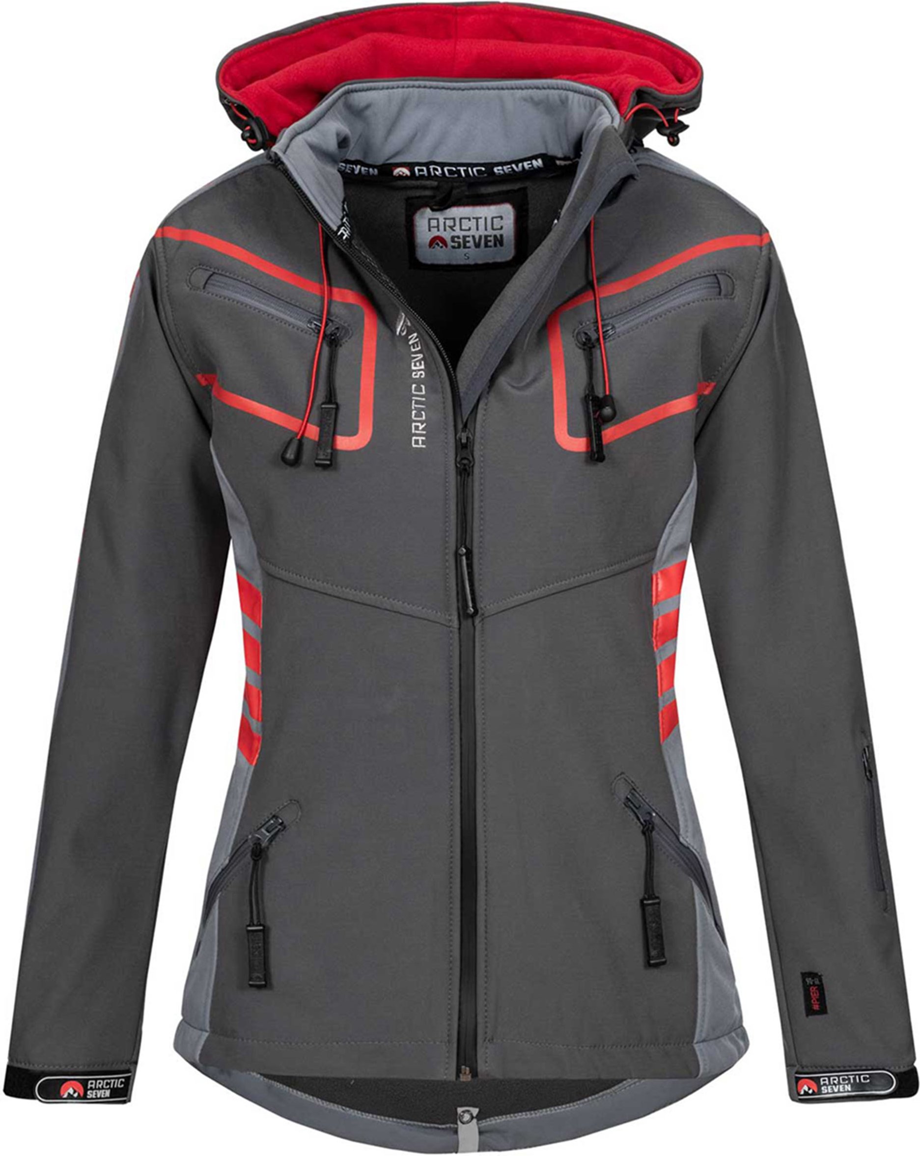 Arctic Seven Damen Softshell Jacken Dunkelgrau-Hellgrau