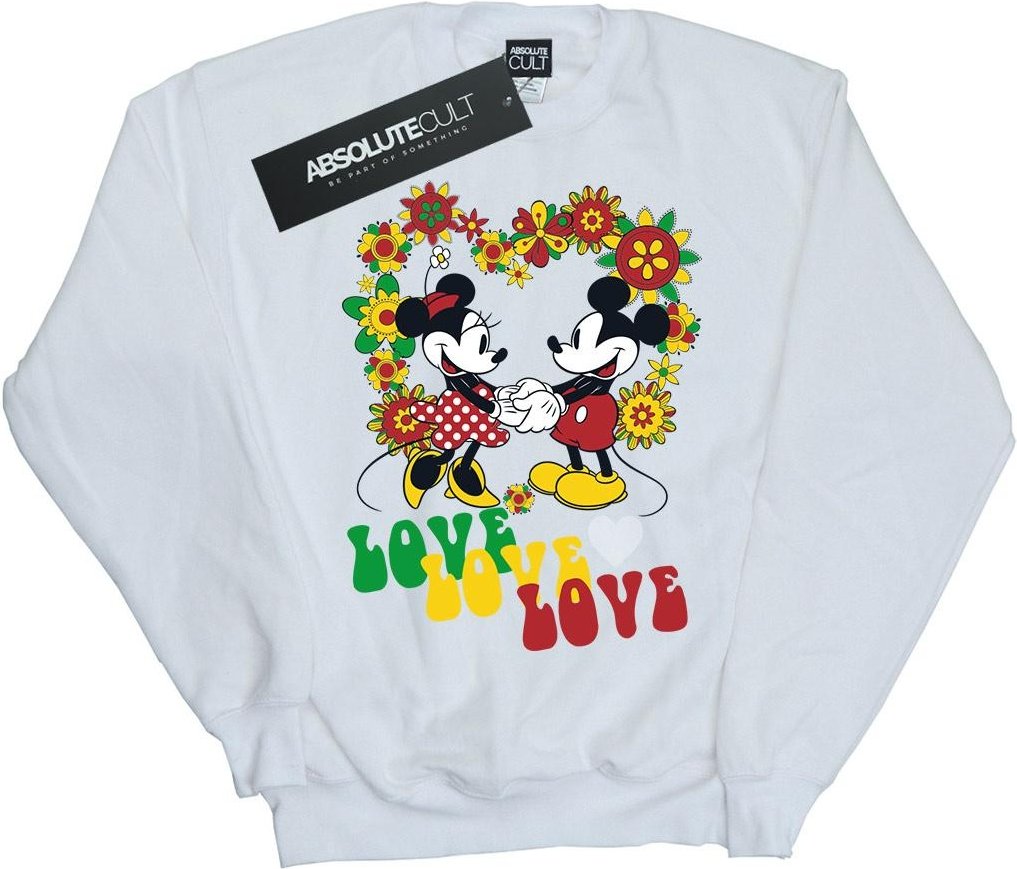 Disney - "Mickey And Minnie Mouse Hippie Love" Sweatshirt für Damen (Weiß)