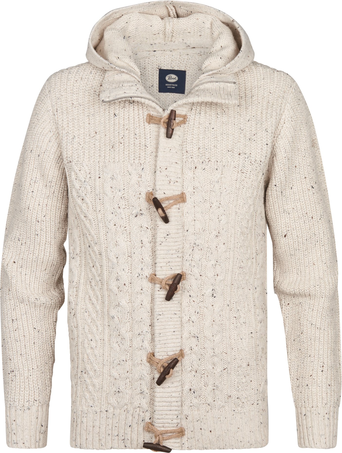 Petrol Industries - Strickjacke mit Zopfmuster Anchorage Herren - Weiß