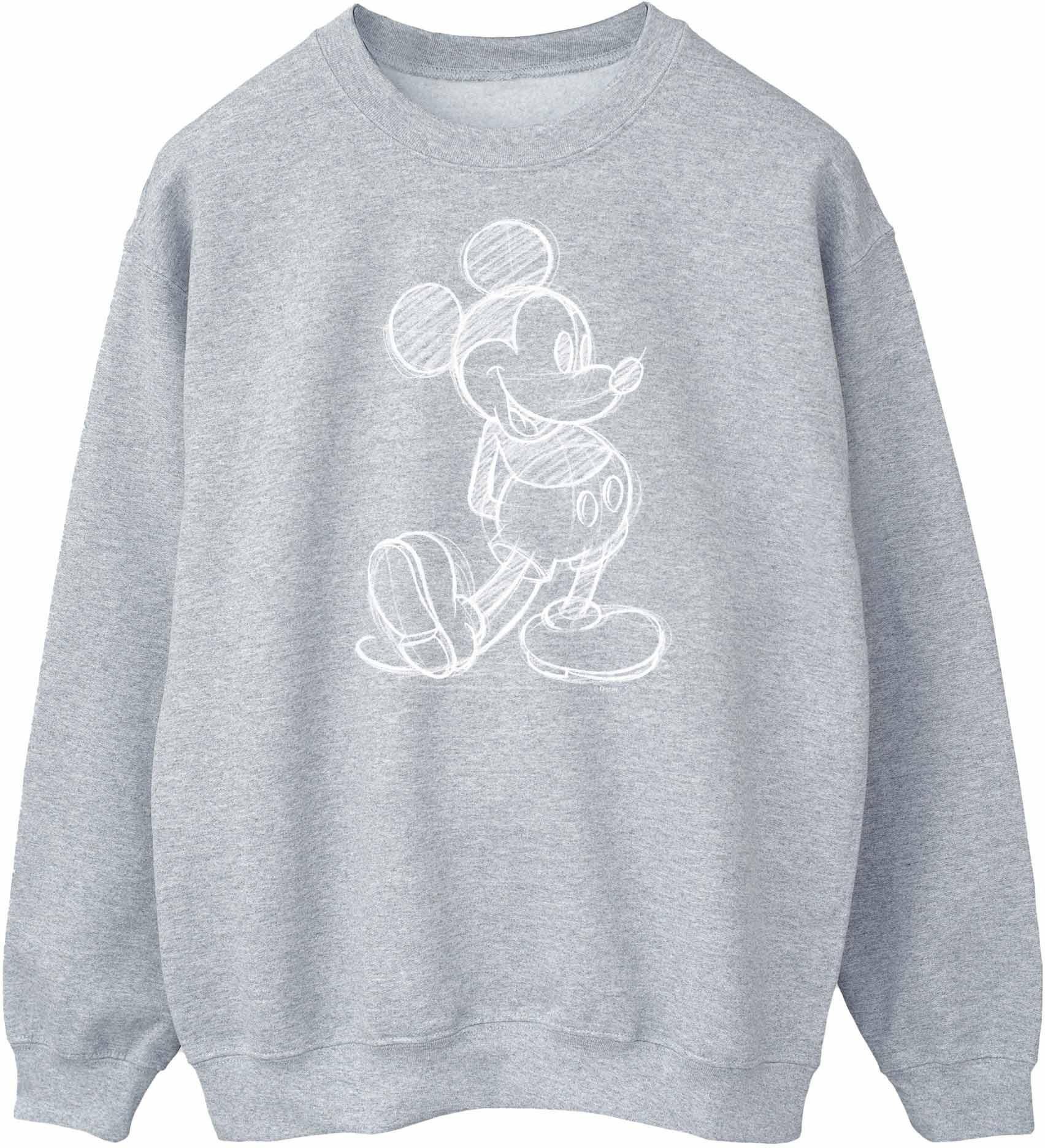 Disney - "Mickey Mouse Sketch Kick" Sweatshirt für Herren (Grau)