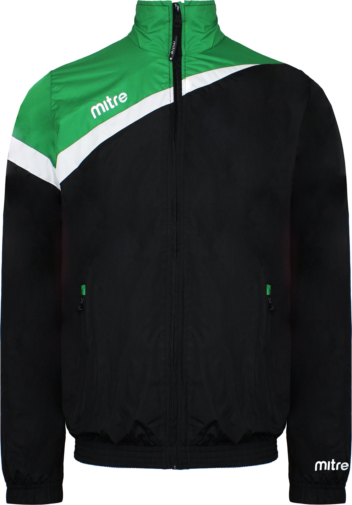 Gehrungspolarize Herren schwarz/grüner Regenjacke
