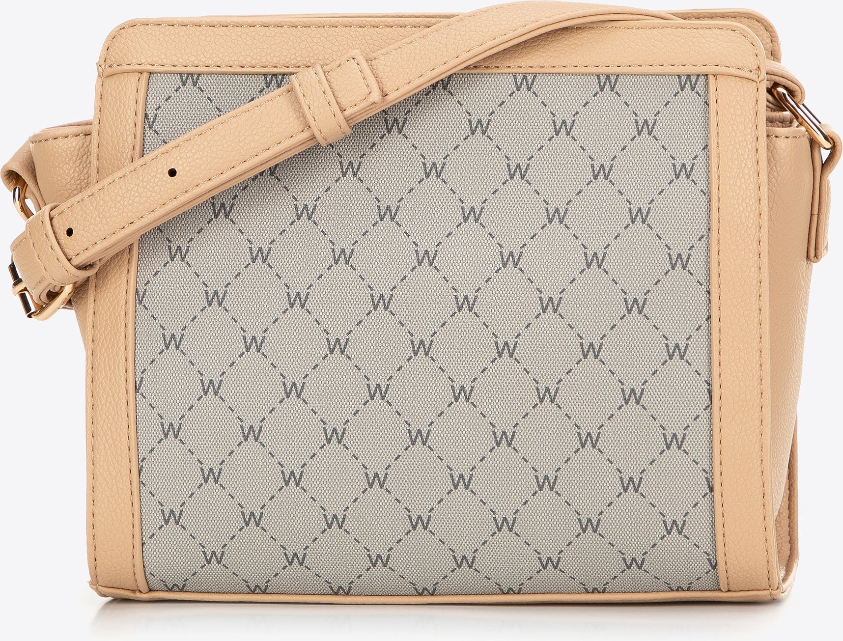 Wittchen Damen-Umhängetasche in Monogram Beige, Öko-Leder