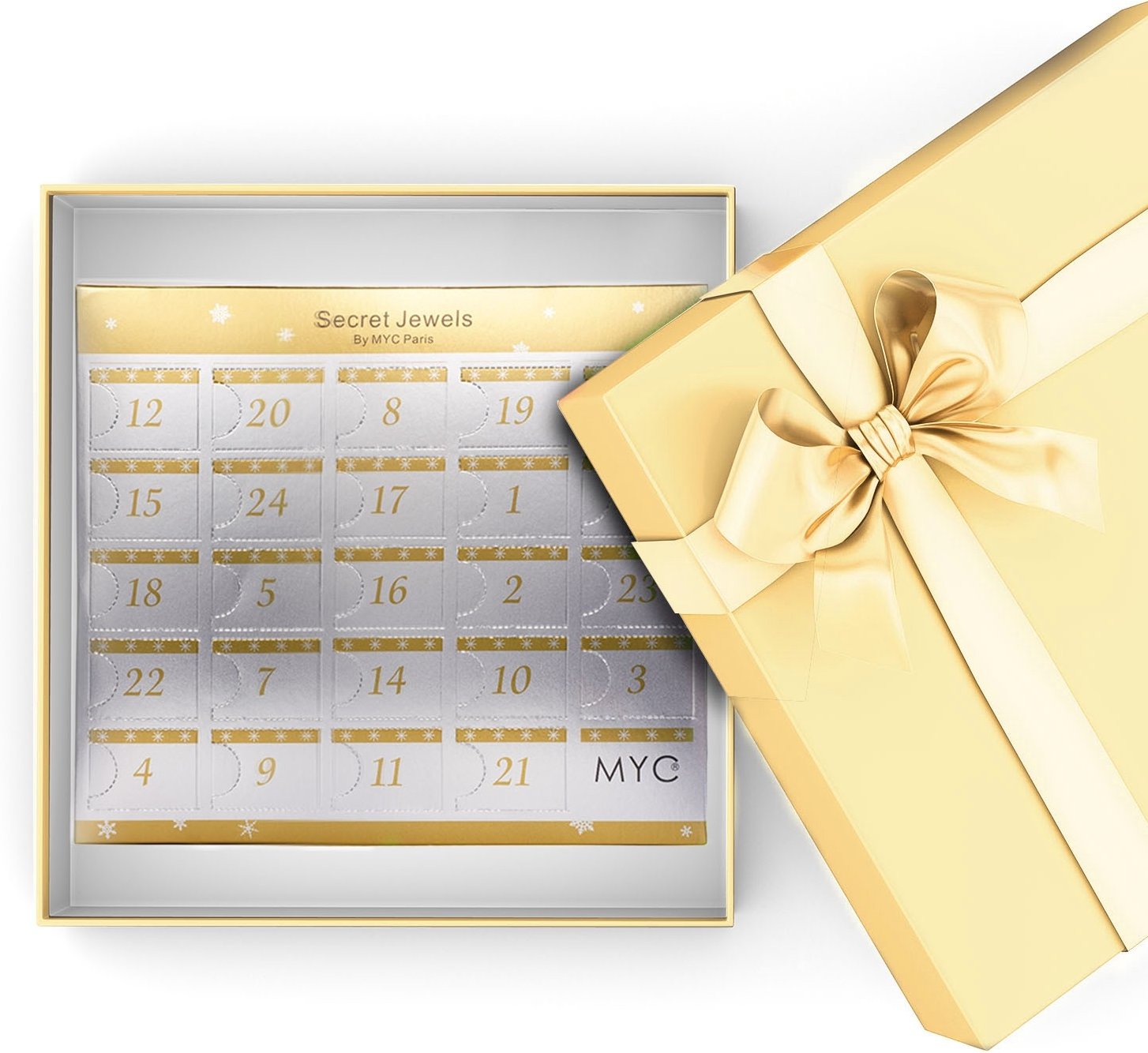 Adventskalender 12 Juwelen, 11 Perlen und 1 Überraschung - Gold und Kristall