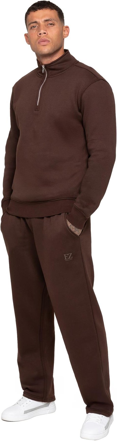 Thumbnail - Enzo Milano | Herren Sweatshirt-Trainingsanzug-Set mit halbem Reißverschluss