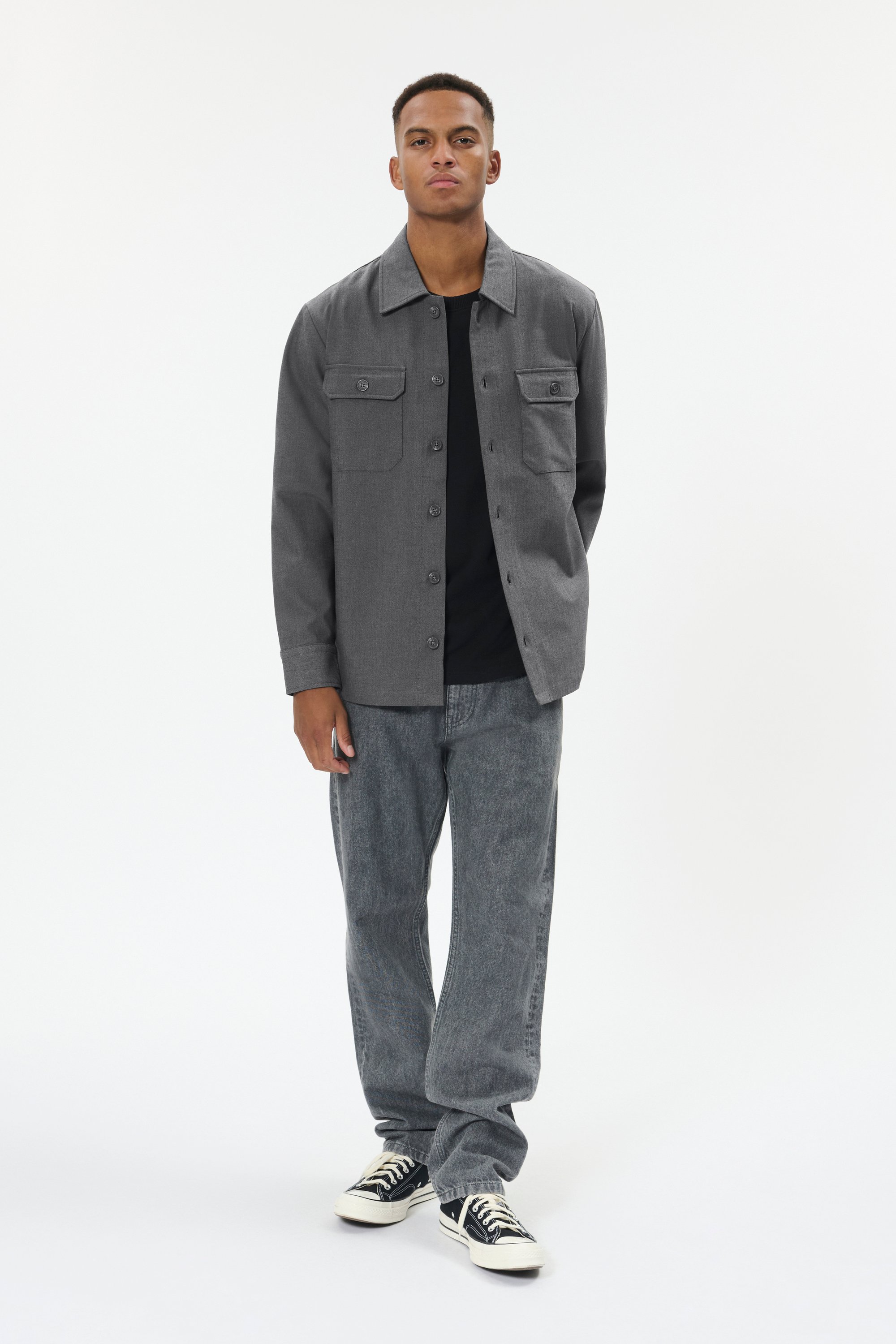 Overshirts MAdamo Overshirts Gerade Passform melange