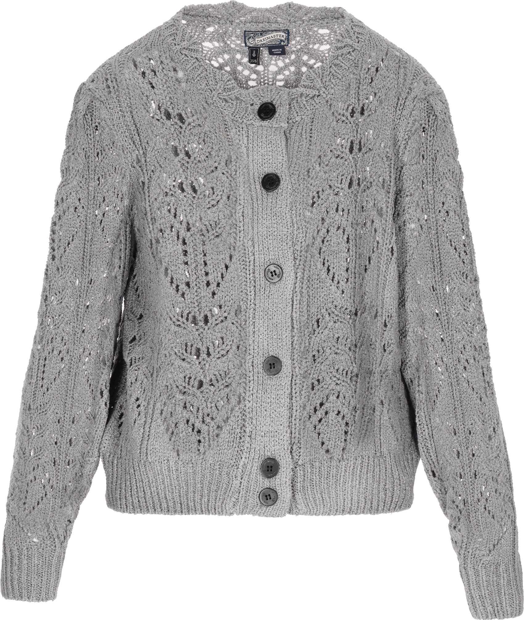 Dreimaster Strickjacke Frauen Graumelange