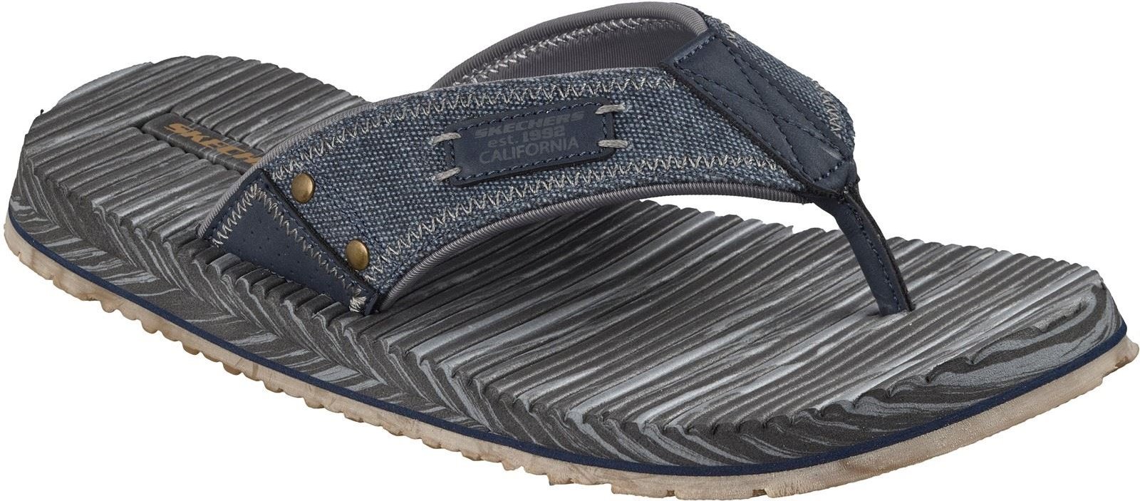 Skechers Quill Textile Herren Flip-Flops in Marineblau