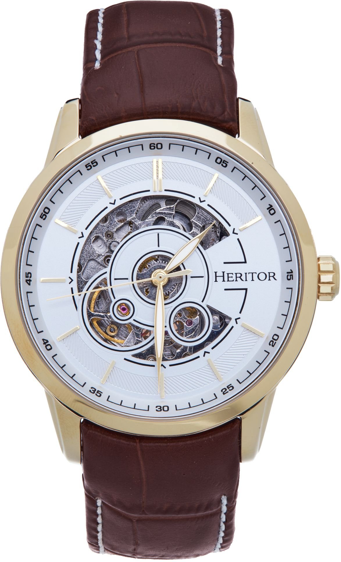 Heritor Automatik Davies Semi-Skelett Lederbanduhr