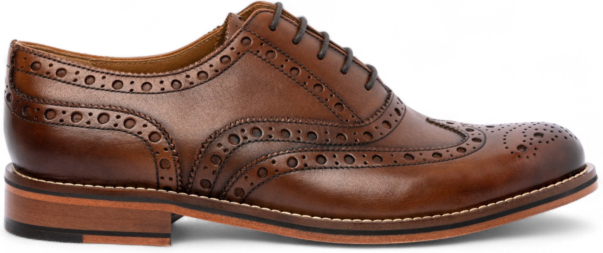 Chapman & Moore Herren-Brogue-Schuhe aus braunem Leder, Oxford-Stil, fürs Büro