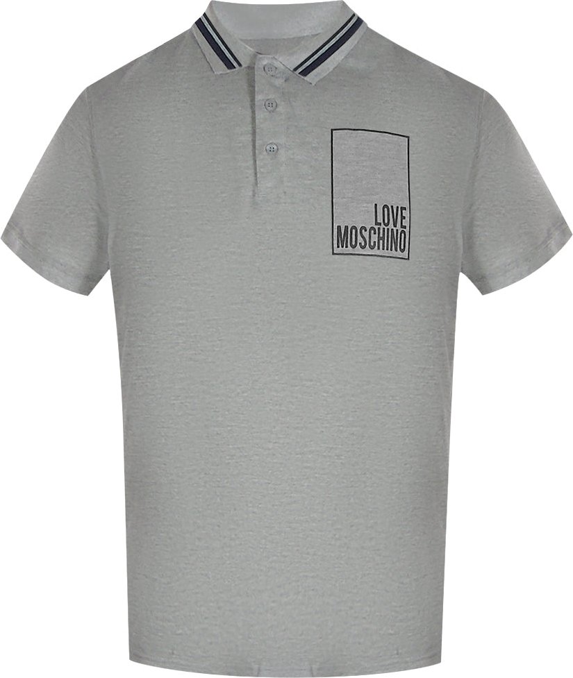 Moschino Box Logo Graues Poloshirt