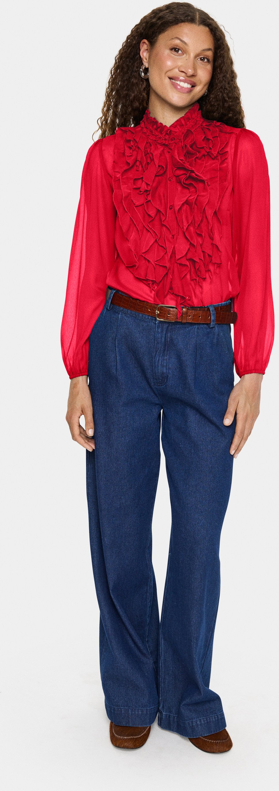 Langarm-Bluse LiljaSZ Langarm-Bluse Gerade Passform