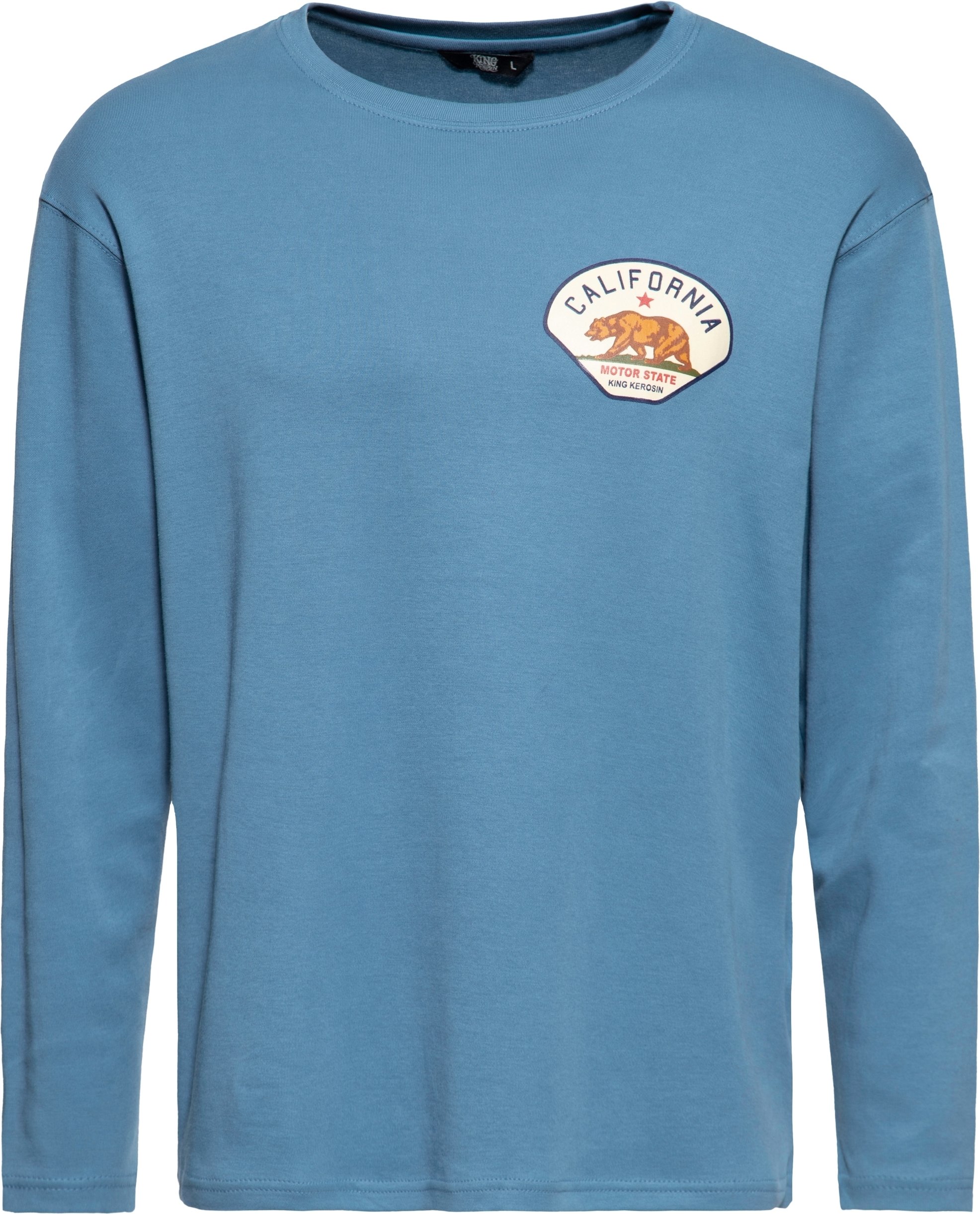 King Kerosin Herren Langarmshirt California Motor State blau