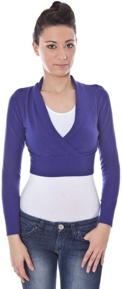 Thumbnail - Gekürzter Strickcardigan mit langen Ärmeln und V-Ausschnitt