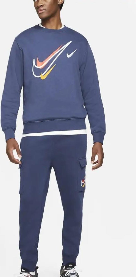 Thumbnail - Nike Herren Multi Swoosh Crew Neck Trainingsanzug in Navy