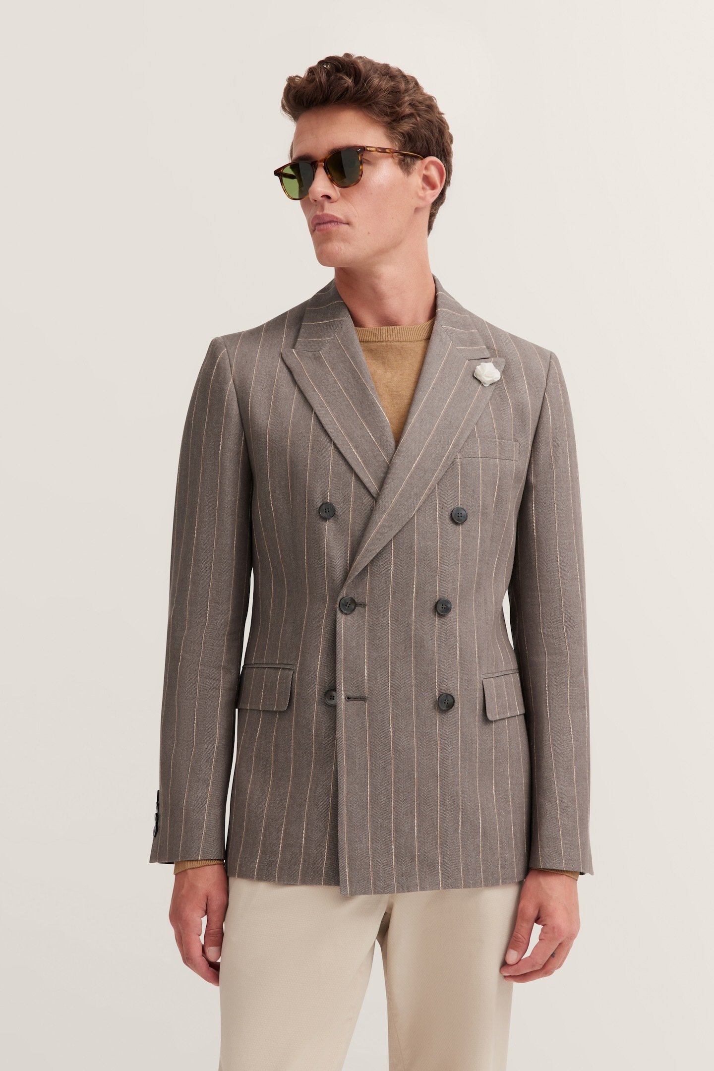 Bugatti Herren Sakko 2-reihig aus Leinen-Mix