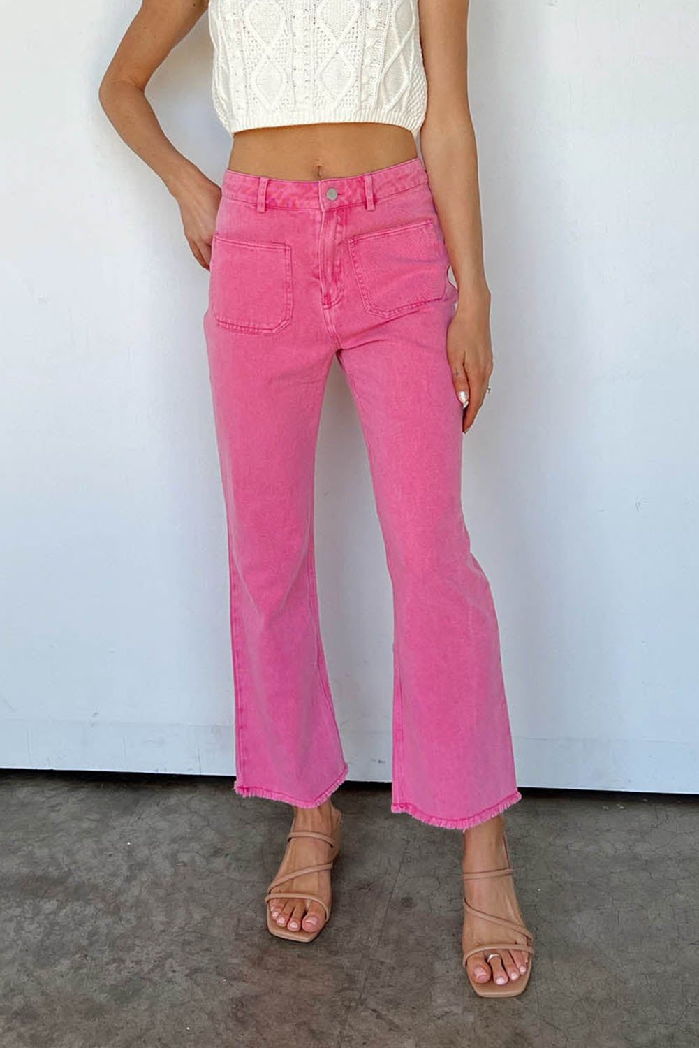 Weite pinke Jeans
