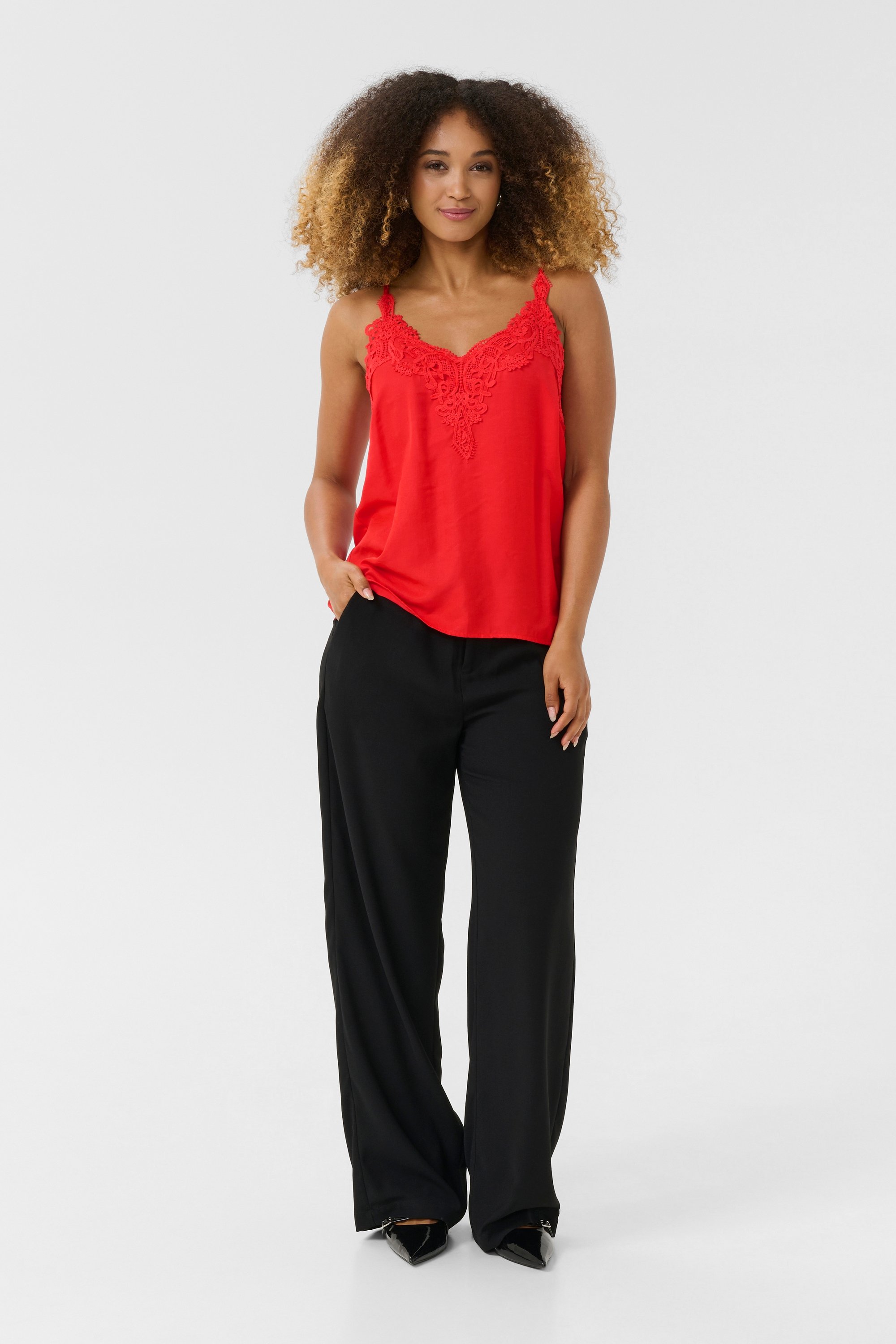 Ärmellose Bluse A-shape High Risk Red