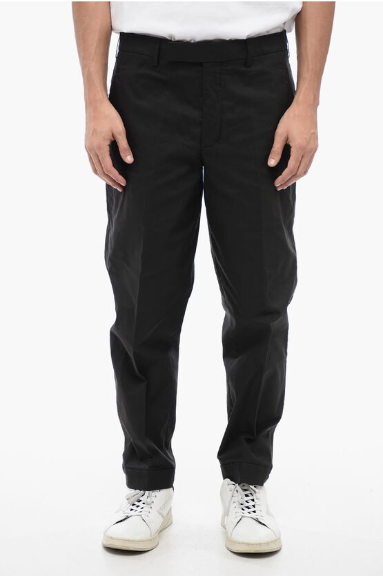 Regular Rise METAL HEM Hose aus Baumwollmischung in Schwarz