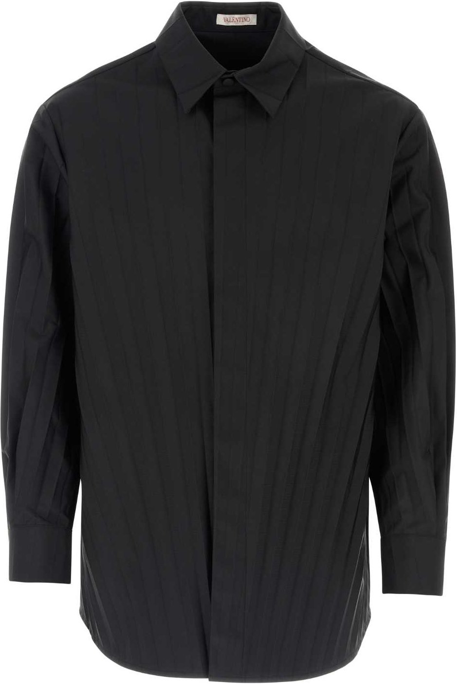 Schwarzes Tech-Nylon Oversize-Shirt