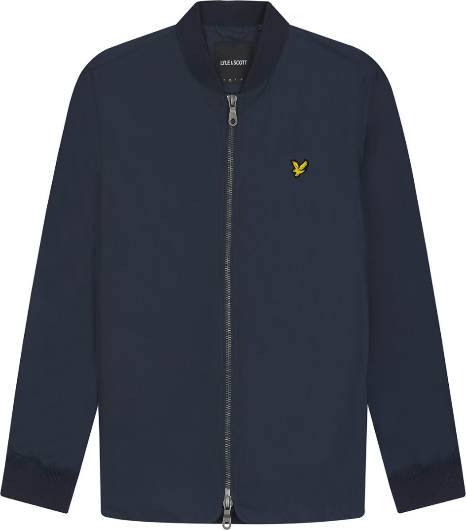 Marineblaue Bomberjacke mit Lyle & Scott-Logo
