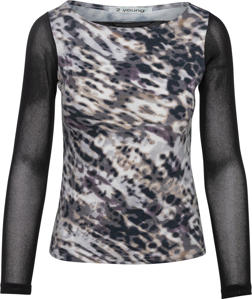 Transparentes Top mit Tierprint