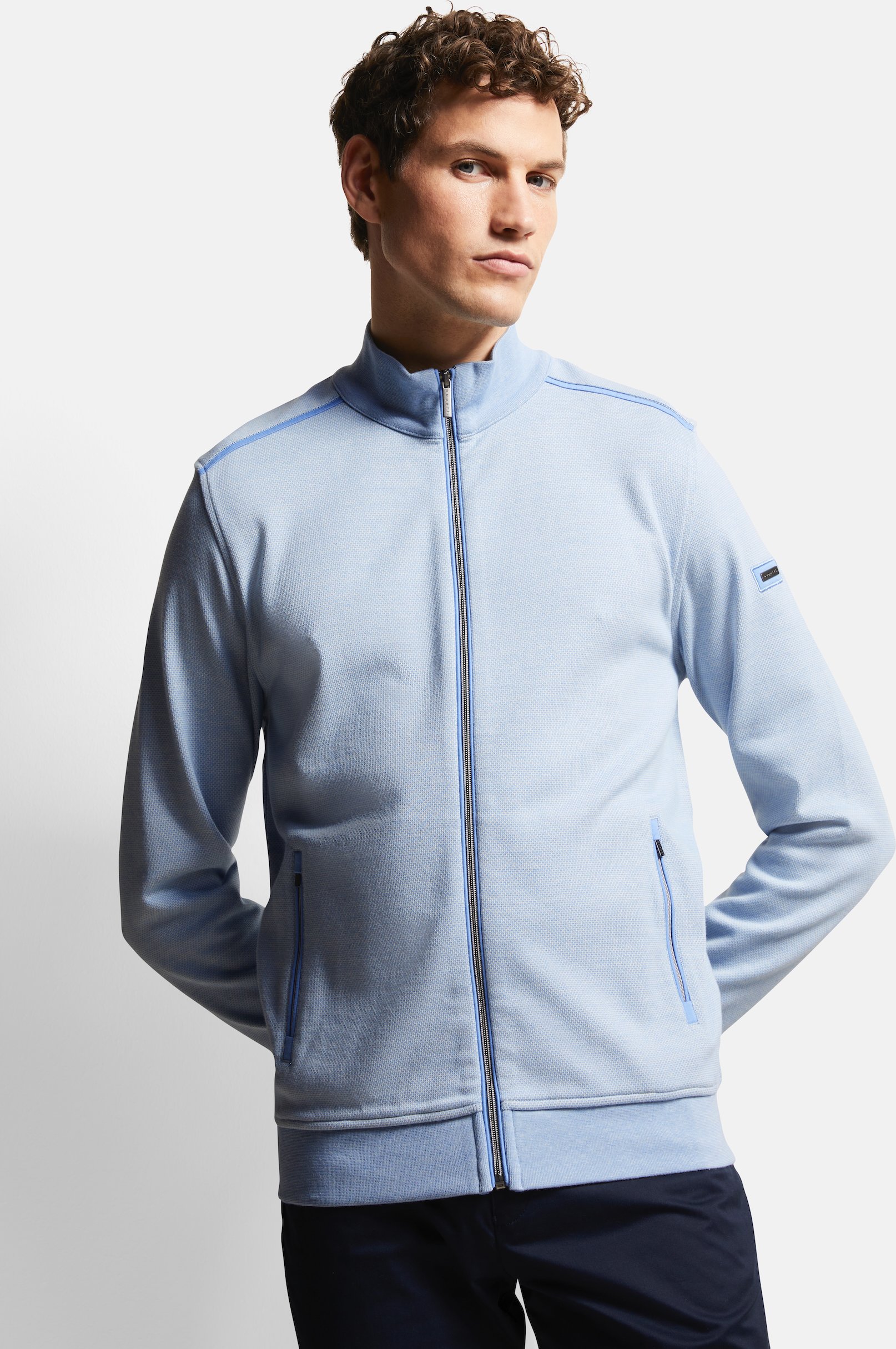 Bugatti Herren Sweatjacke mit Collegekragen