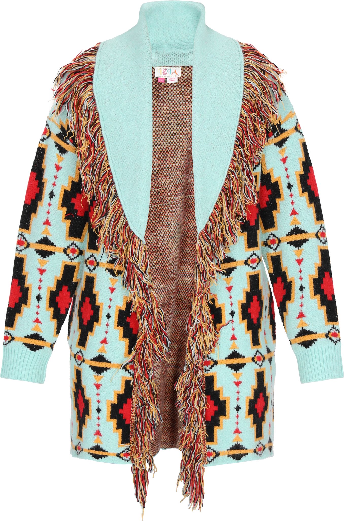 IZIA Strickjacke Frauen türkis mehrfarbig