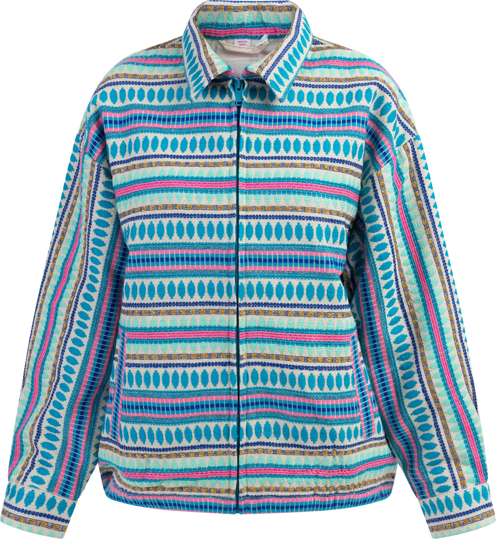 IZIA Oversize Bomberjacke Damen Mehrfarbig Blau