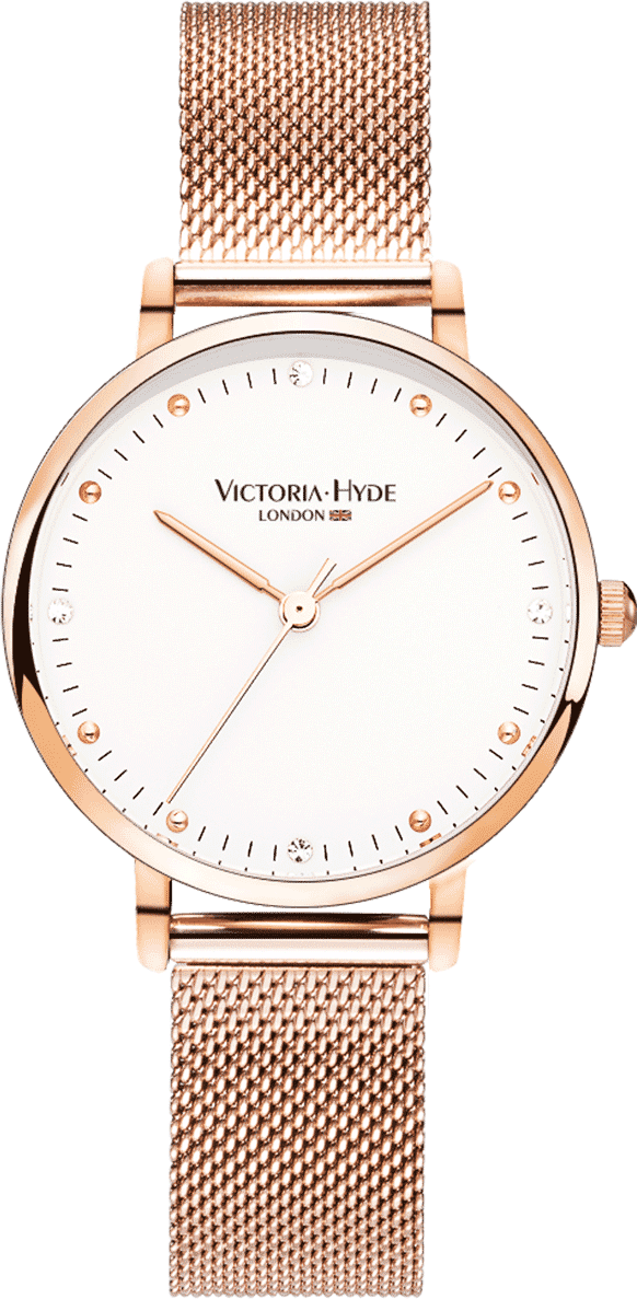 VICTORIA HYDE Uhr Metropolitan Crystal Mesh, rosegold-weiß