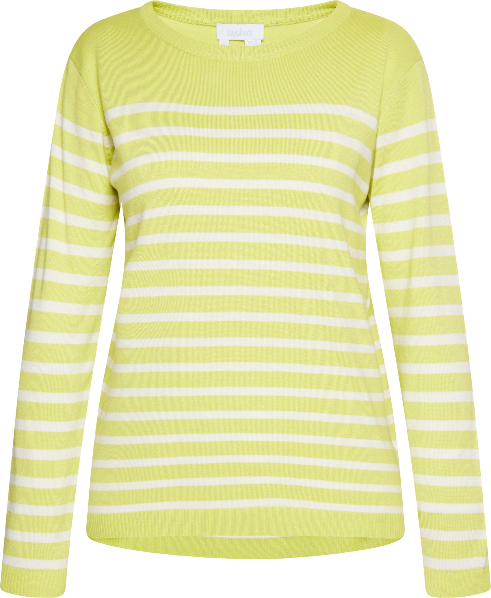 usha Strickpullover Damen Hellgrün Wollweiss