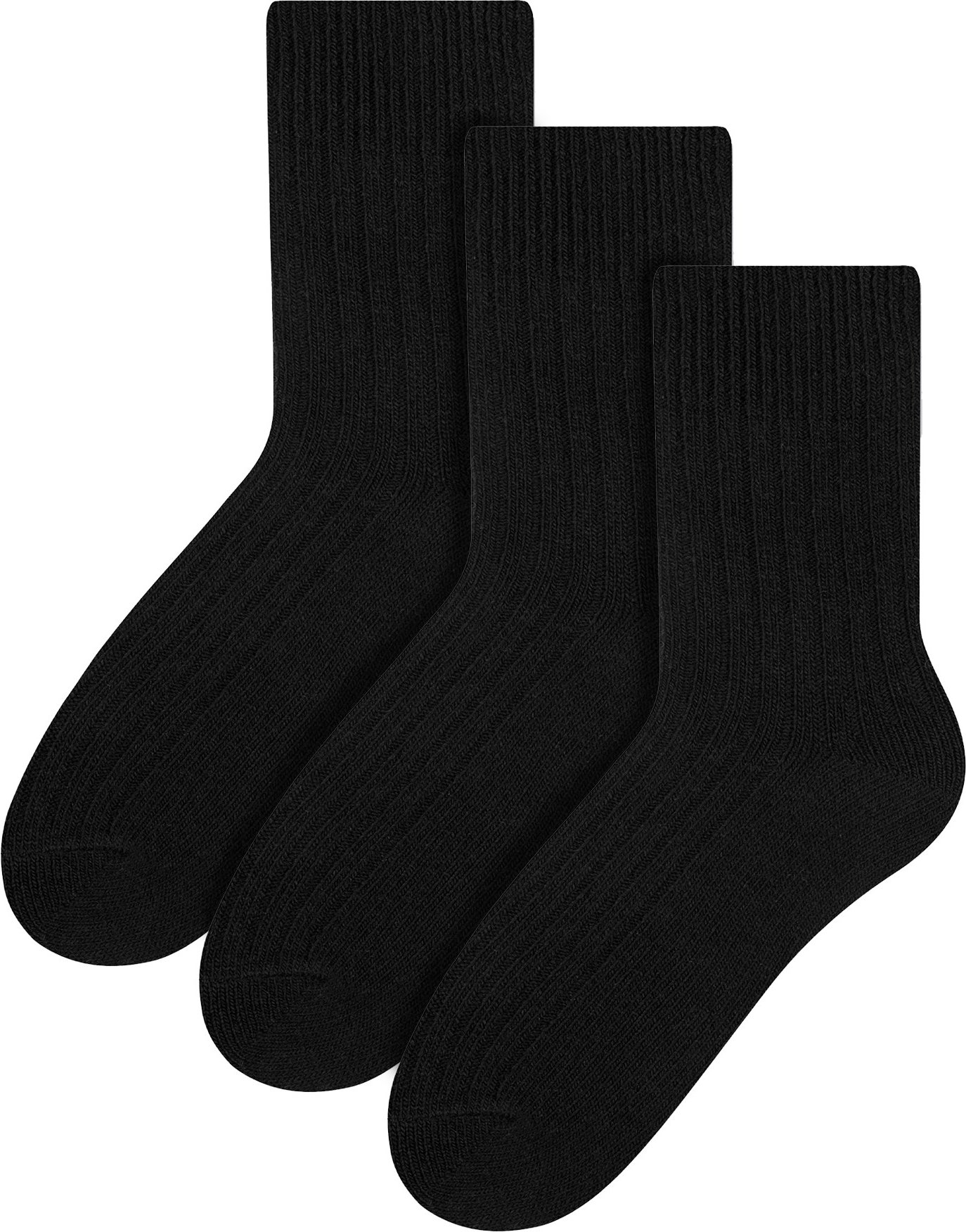 Thumbnail - 3 Paar Wollsocken für Damen | Steven | Atmungsaktive gepolsterte Damensocken Schwarz