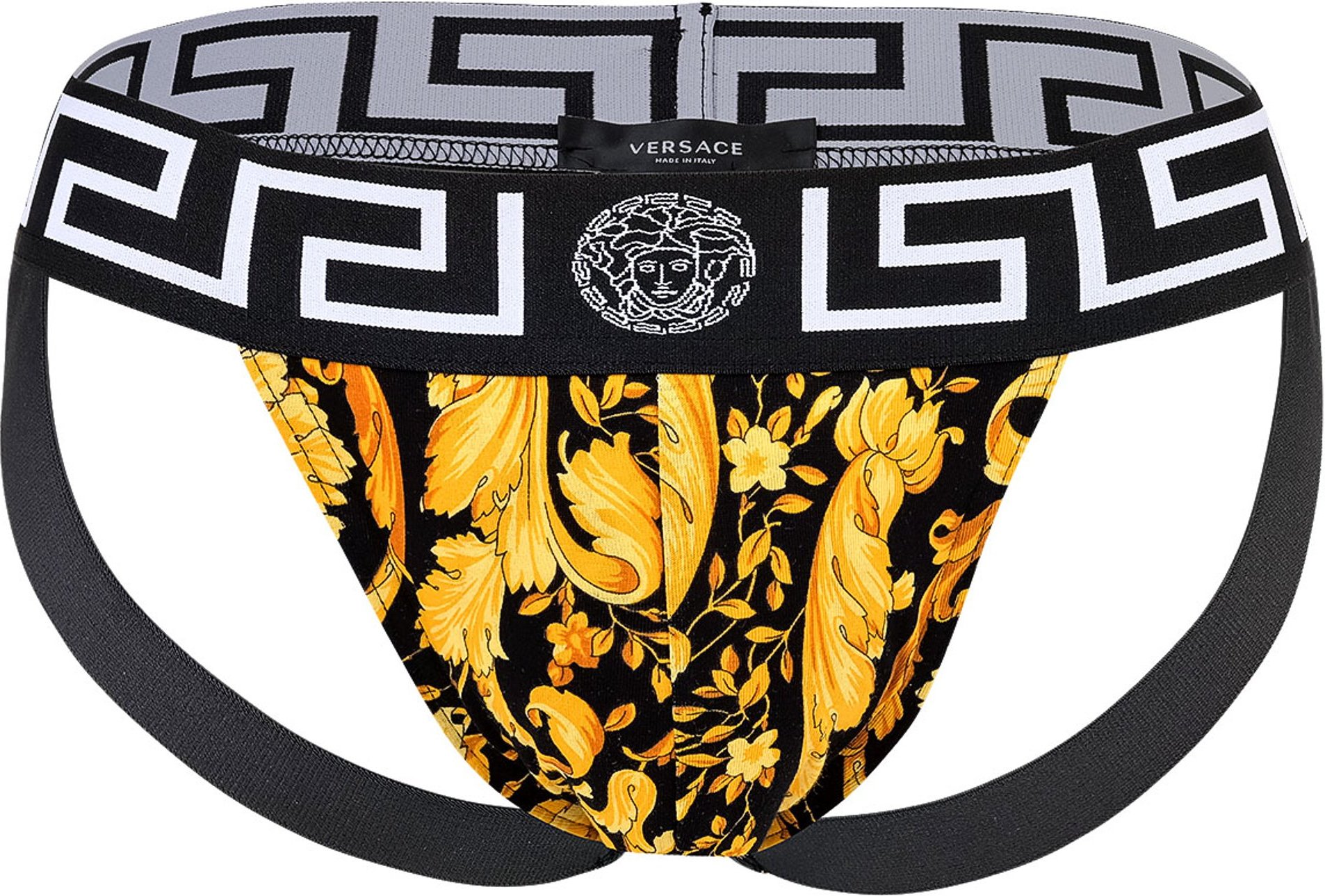 Versace Stretch Organic Jersey Barocco All Over Jockstrap