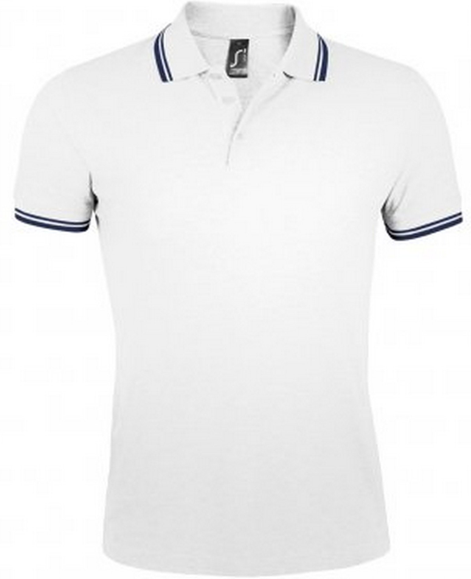 SOLS - Polo manches courtes PASADENA - Homme (Blanc/bleu marine)