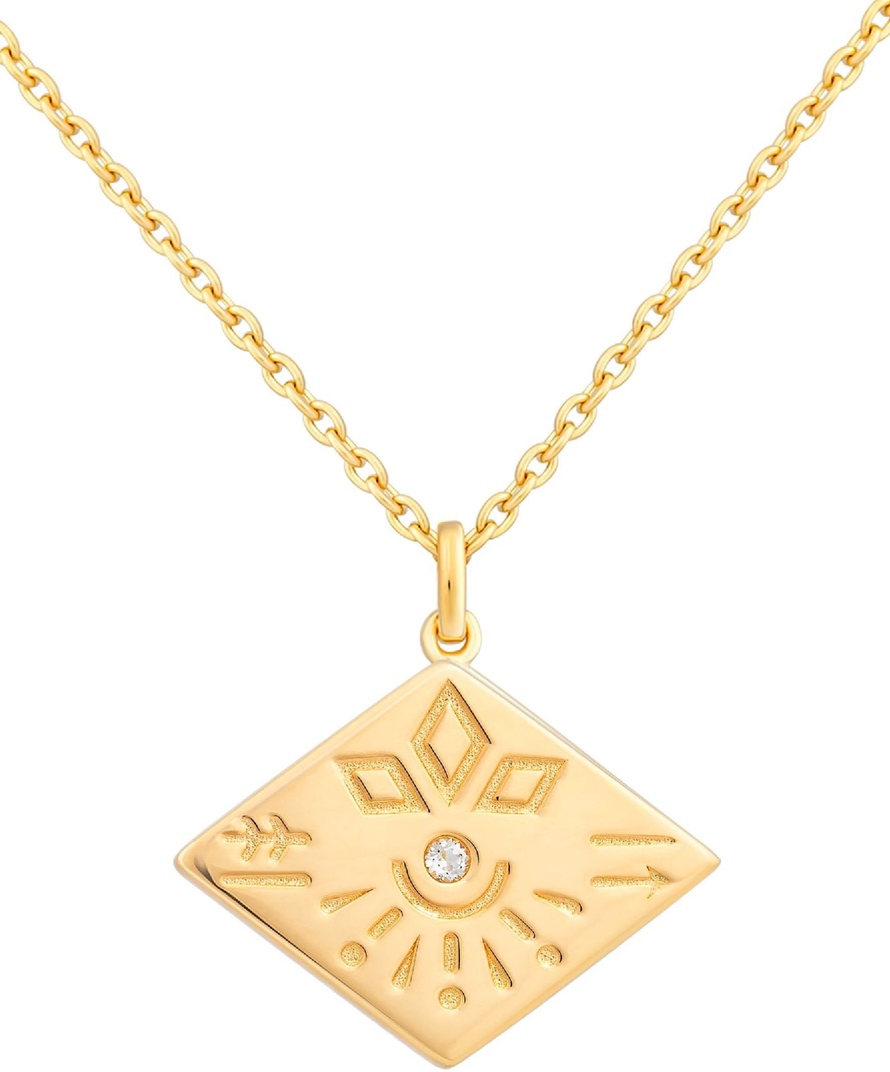 cai Halskette 925 Sterling Silber Topas Tattoo Motiv Raute