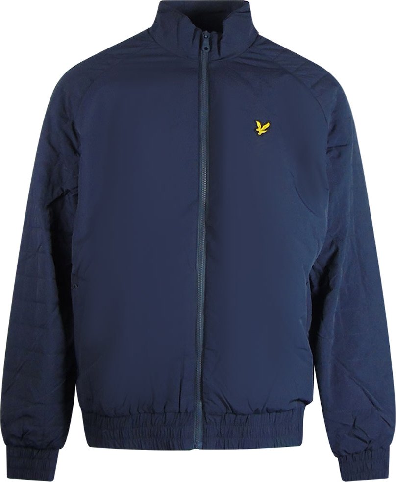 Lyle & Scott Marineblaue Jacke mit gesteppten armeln und durchgehendem Reisverschluss