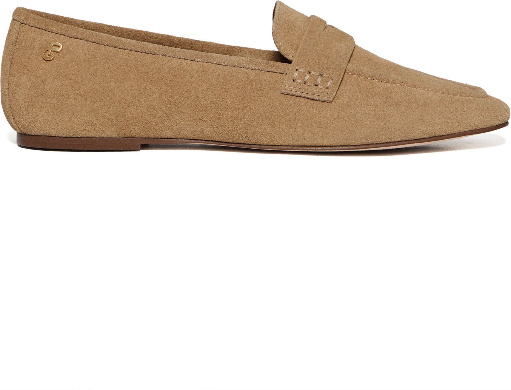 Mokassin Antonella camel aus Veloursleder mit Metallic-Detail