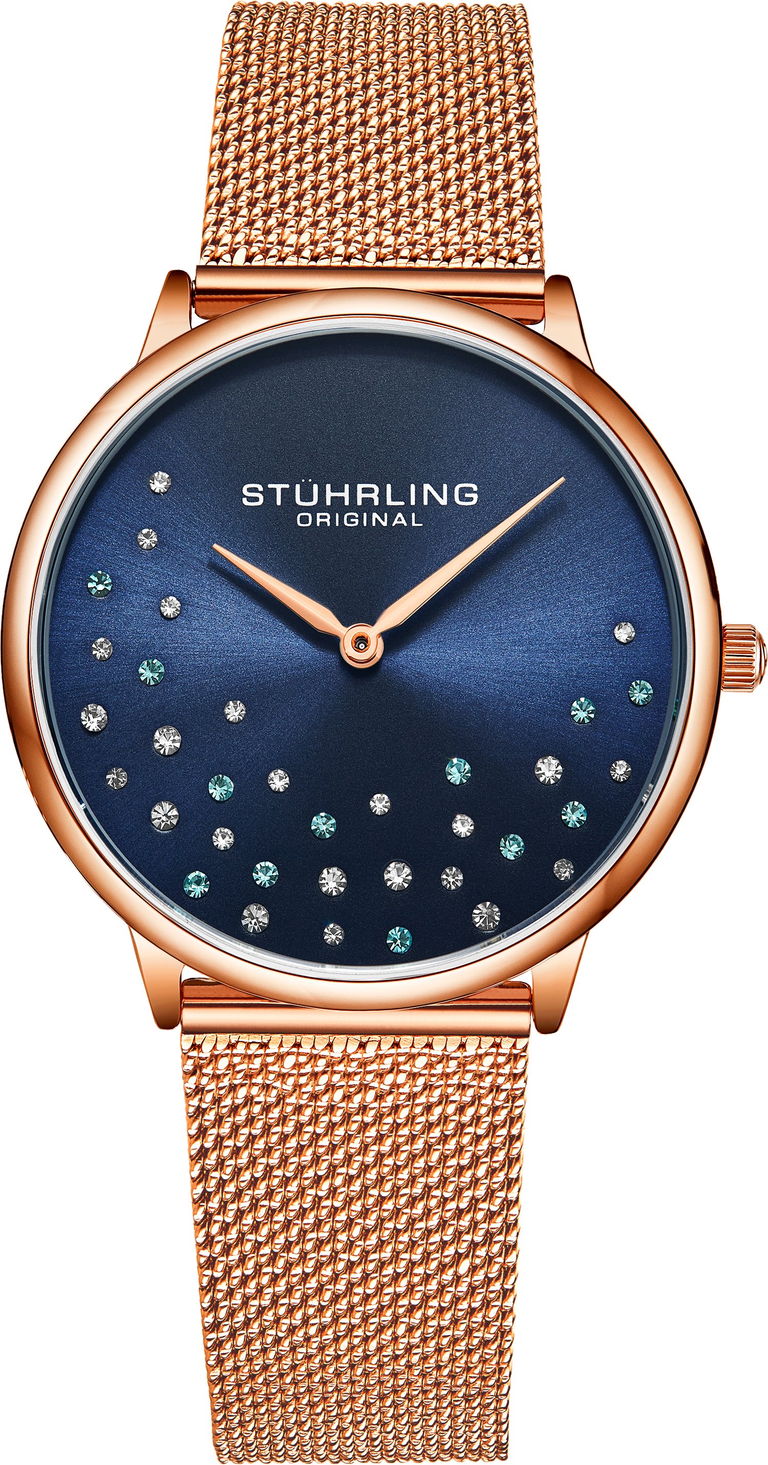 Rose Gold und Blau Symphony Quartz 38mm