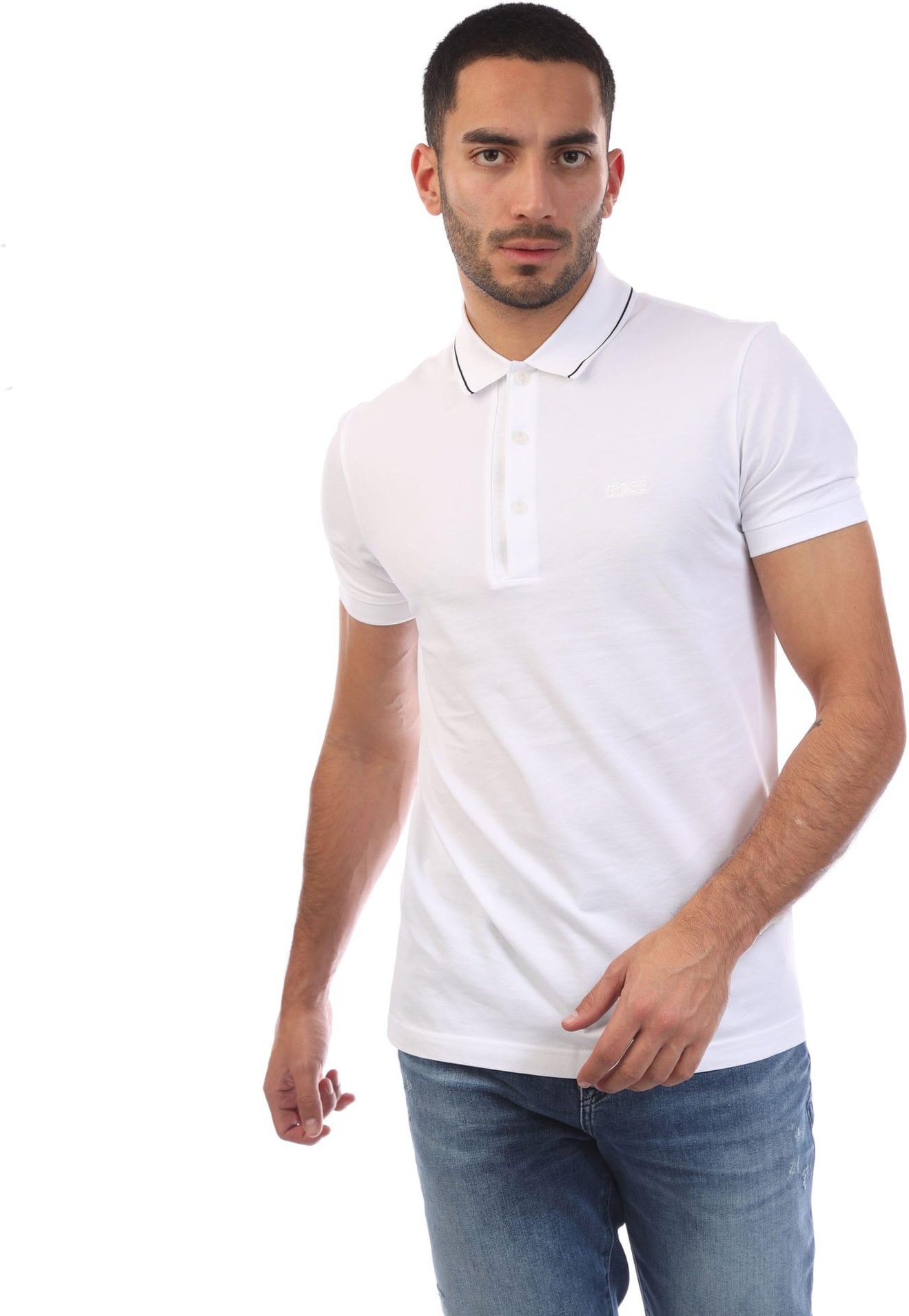 Boss - "Paule 4" Poloshirt für Herren, Schmal (Naturweiß)