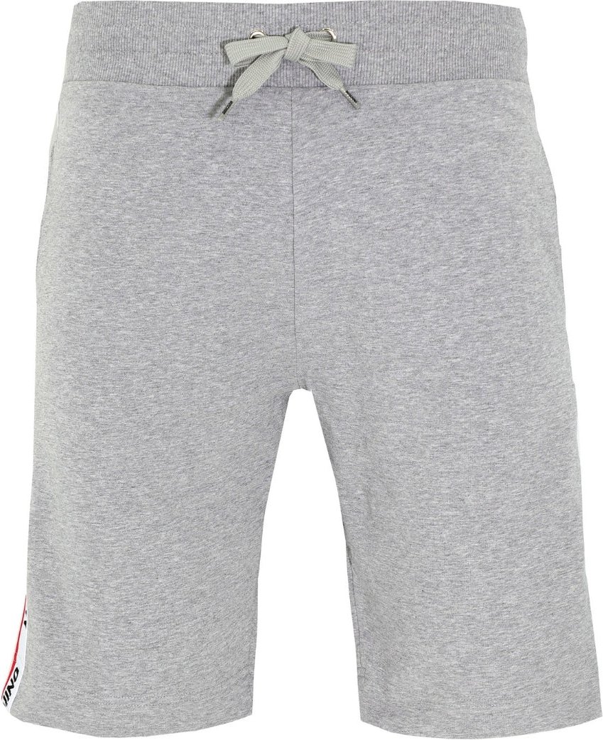 Graue Shorts mit Moschino-Logo und Tape-Beinen