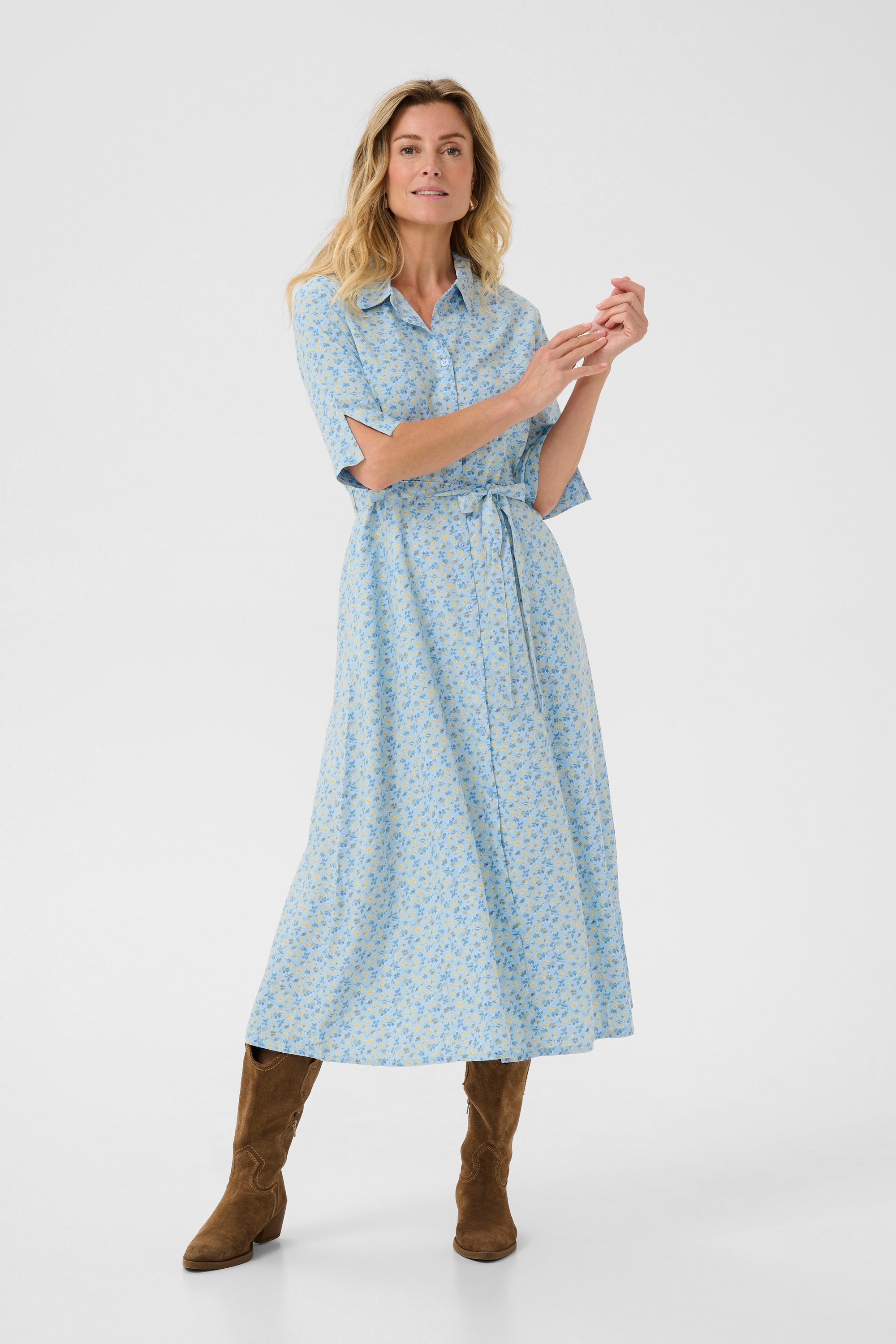 Kleid Feminine Blue Yellow Small Floral blue multi