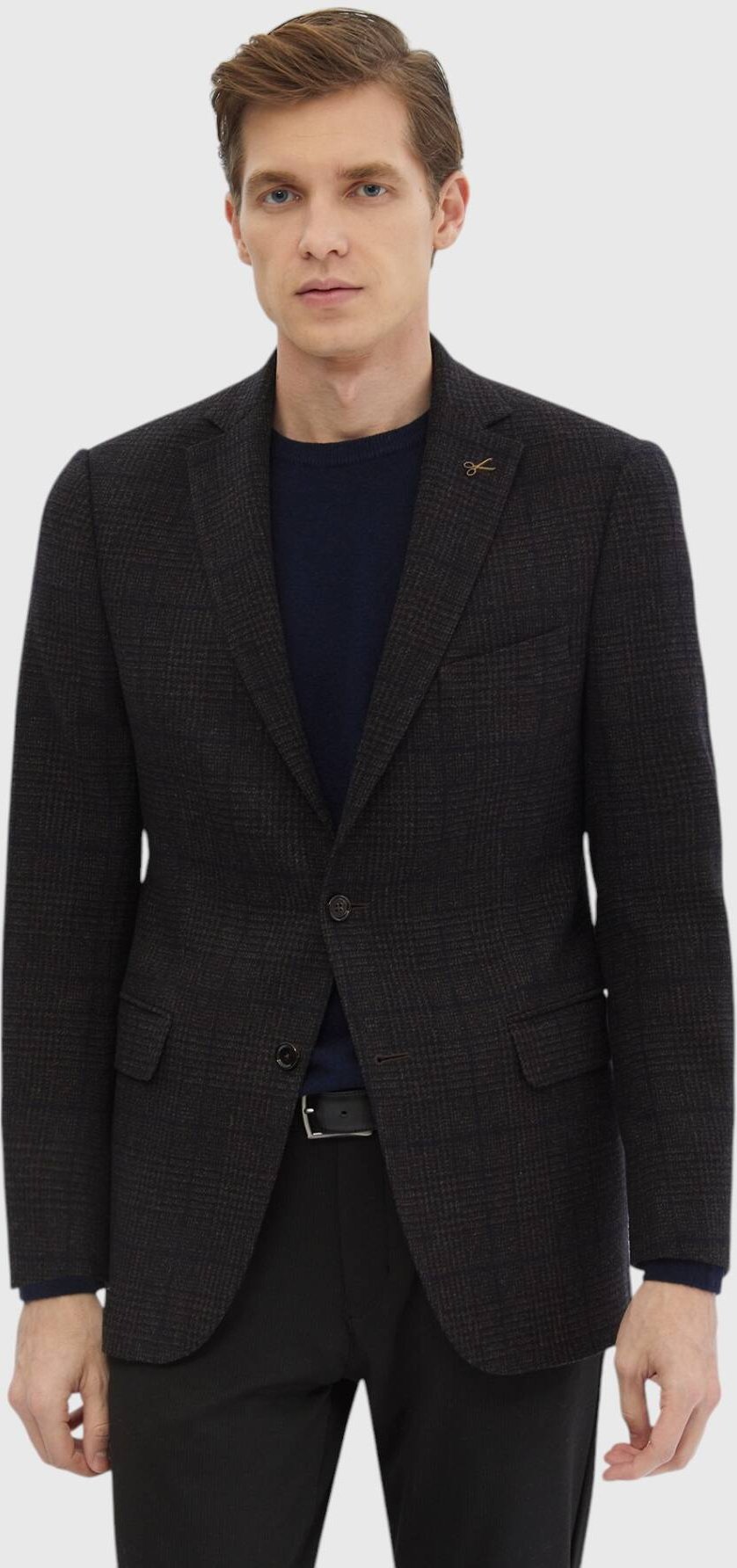 Gemusterte Jacke aus Wollmischung mit normaler Passform