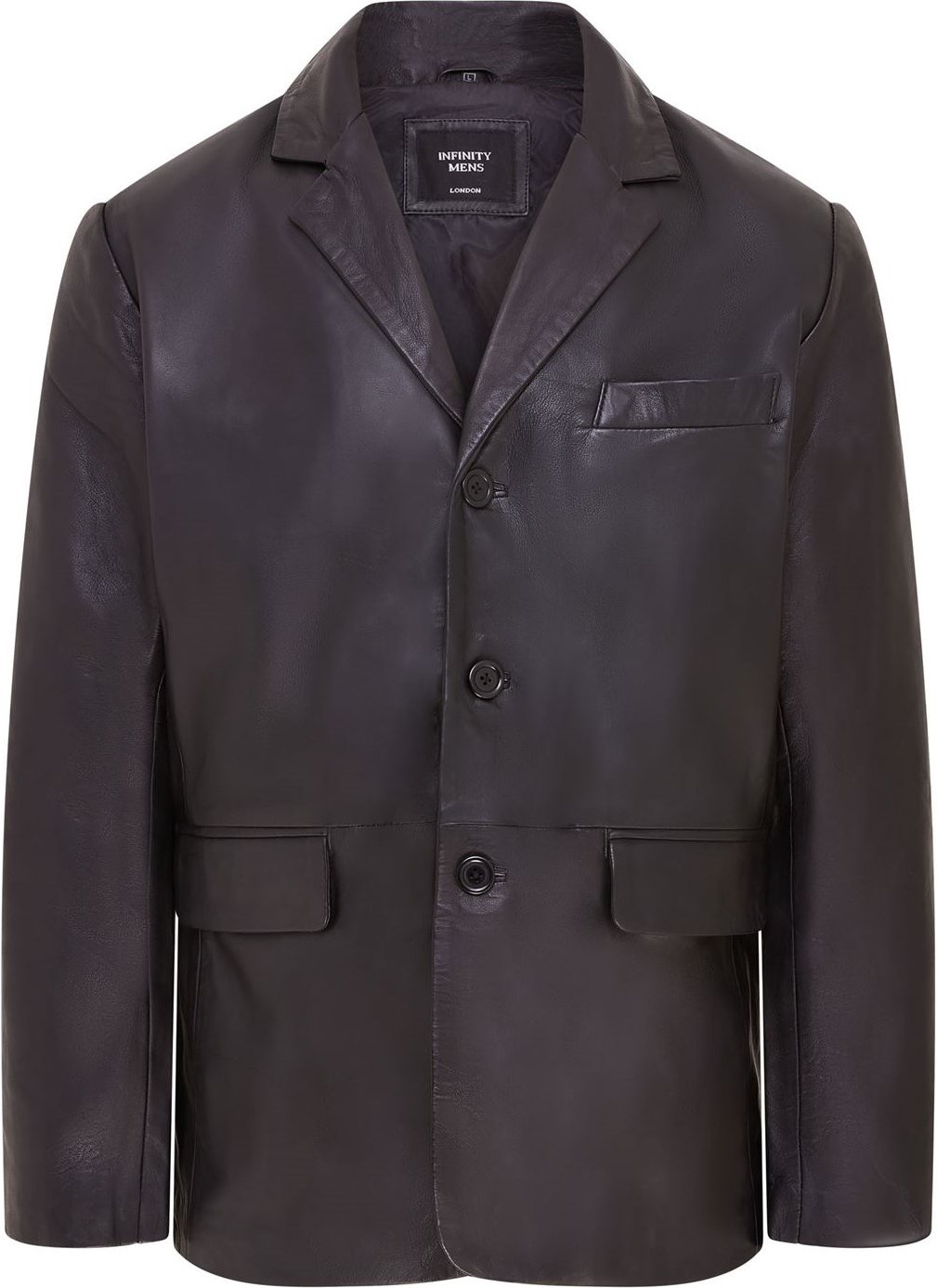 Herren-Blazerjacke aus italienischem Leder mit 3 Knöpfen – Fauske