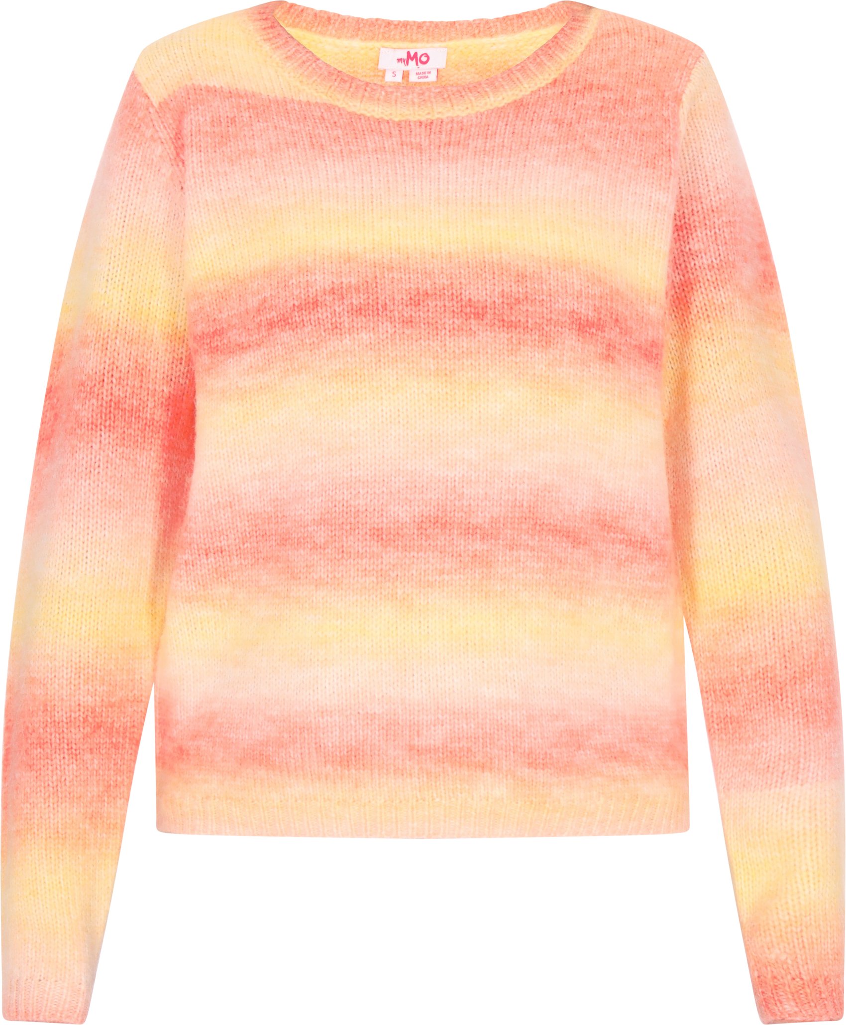 Mymo Pullover Damen Orange Mehrfarbig